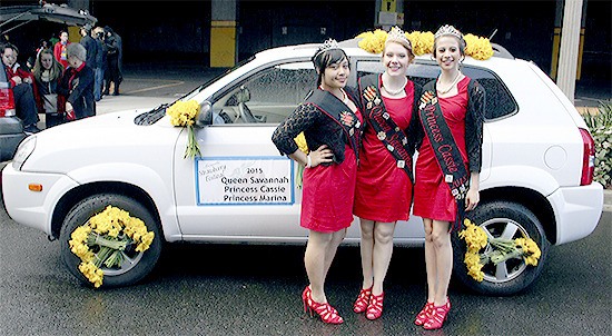 The Marysville Strawberry Festival royalty court participated in the Daffodil Parade in Tacoma