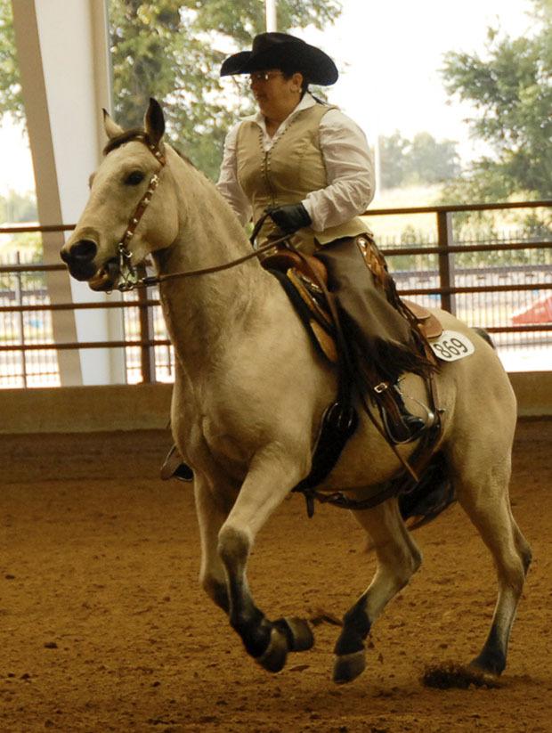 Melody De Lappe rides Dusty at the national championships in Oklahoma City.