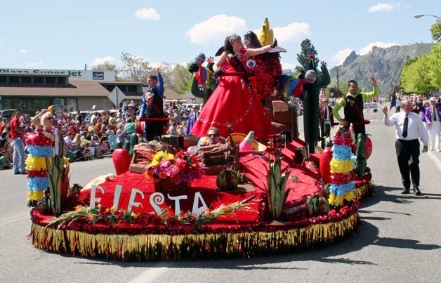 The Marysville Strawberry Festival Royalty and float appeared in the Wenatchee Apple Blossom Festival in May.