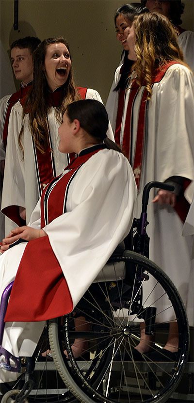 Marysville-Pilchuck was all smiles after its performance March 24 in its auditorium.