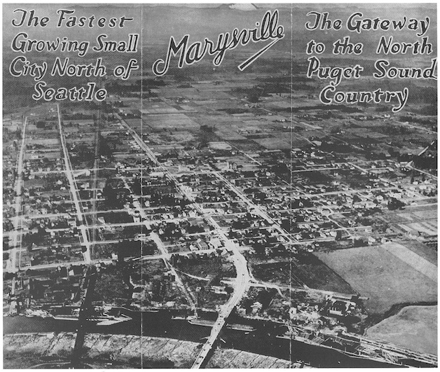 An aerial photo of Marysville in 1927.