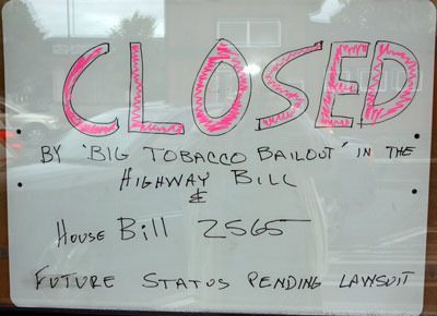 This sign explaining the store’s closure has greeted the customers of Marysville Tobacco Joes since 7 p.m. on June 30.
