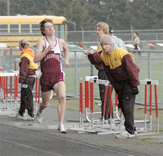 As assistant coach Jon Murray urges him on