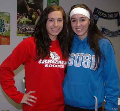 Marysville-Pilchuck High School’s Rebecca Lentz and Lakewood High School’s Miranda Head were among the Washington Rush soccer players to sign letters of intent.
