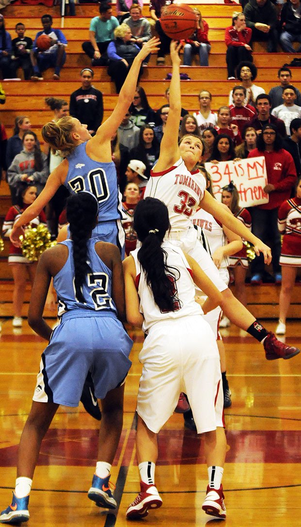 M-P's Chelsie McAdoo gets the better of the tip from Meadowdale Dec. 5.