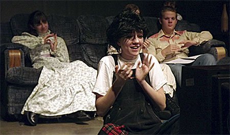 Chloe Larsen plays a young boy who no one wants to cross in 'It's a Good Life.' It's one of four episodes of 'The Twilight Zone' being performed by Marysville-Pilchuck High School students the next two weekends.