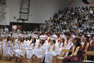 The Lakewood High School Class of 2008 definitely seemed to enjoy the commencement speech of class speaker Bill Rist.