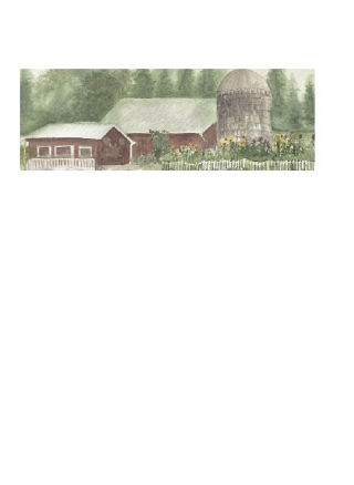 Lavender Hills Farm is featured in this painting by Cathy Clark