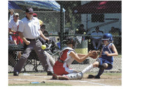 As Jessica Ludwig slides into home in the third inning of Washingtons game against Montana
