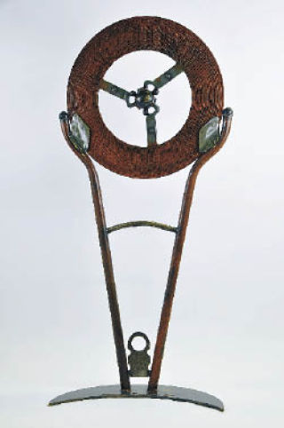 Solar by Lance Carleton is one of many intriguing sculptures to be displayed at  Islander’s Restaurant on Camano Island through December.