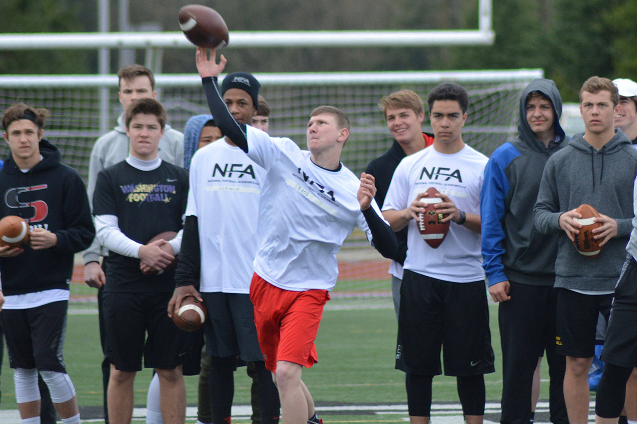 75 kids learn art of football’s skill positions at camp