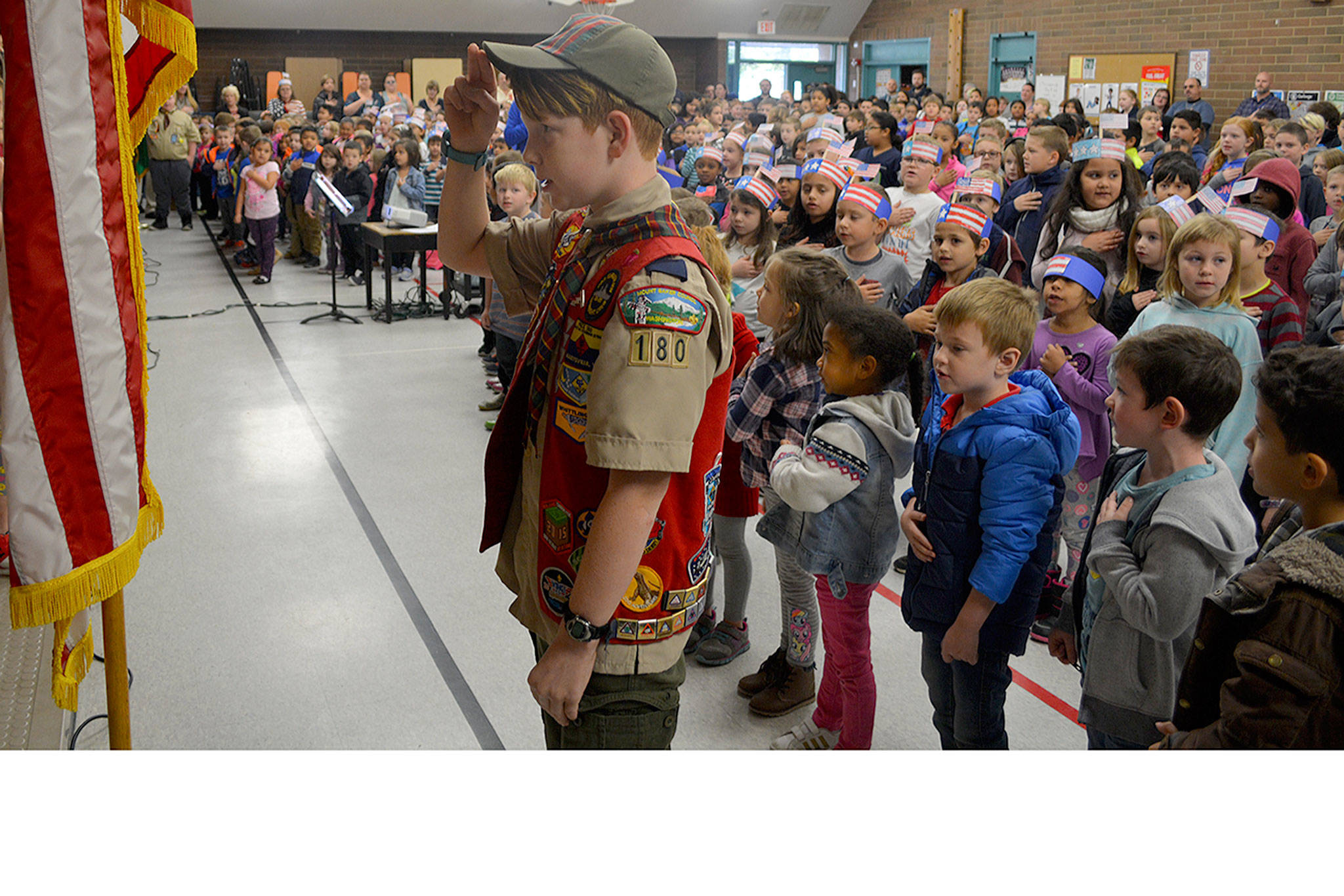 Kids enjoy ‘I’m Going Home’ video at Veterans Day assembly