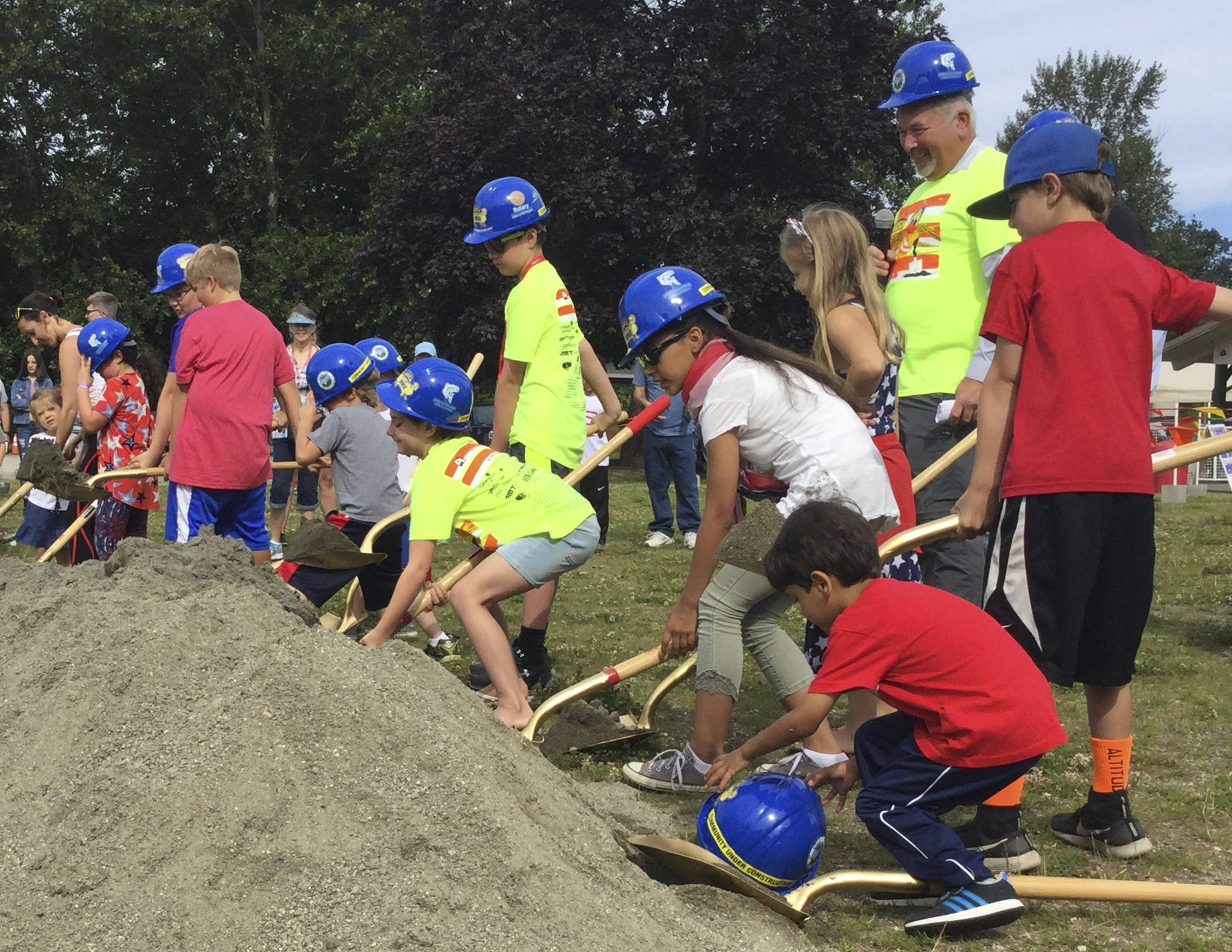 Kids break ground on Haller Park Splash Pad