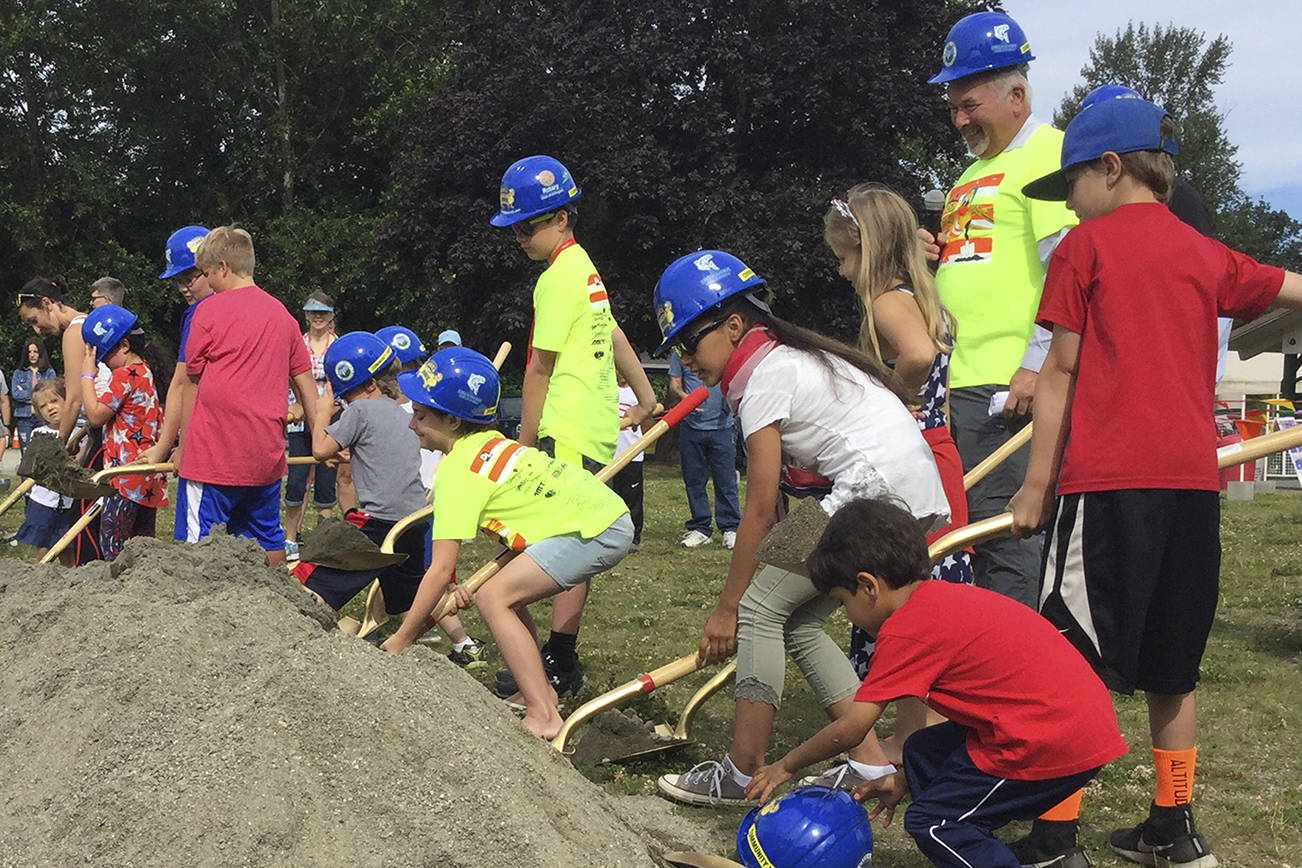 Kids break ground on Haller Park Splash Pad