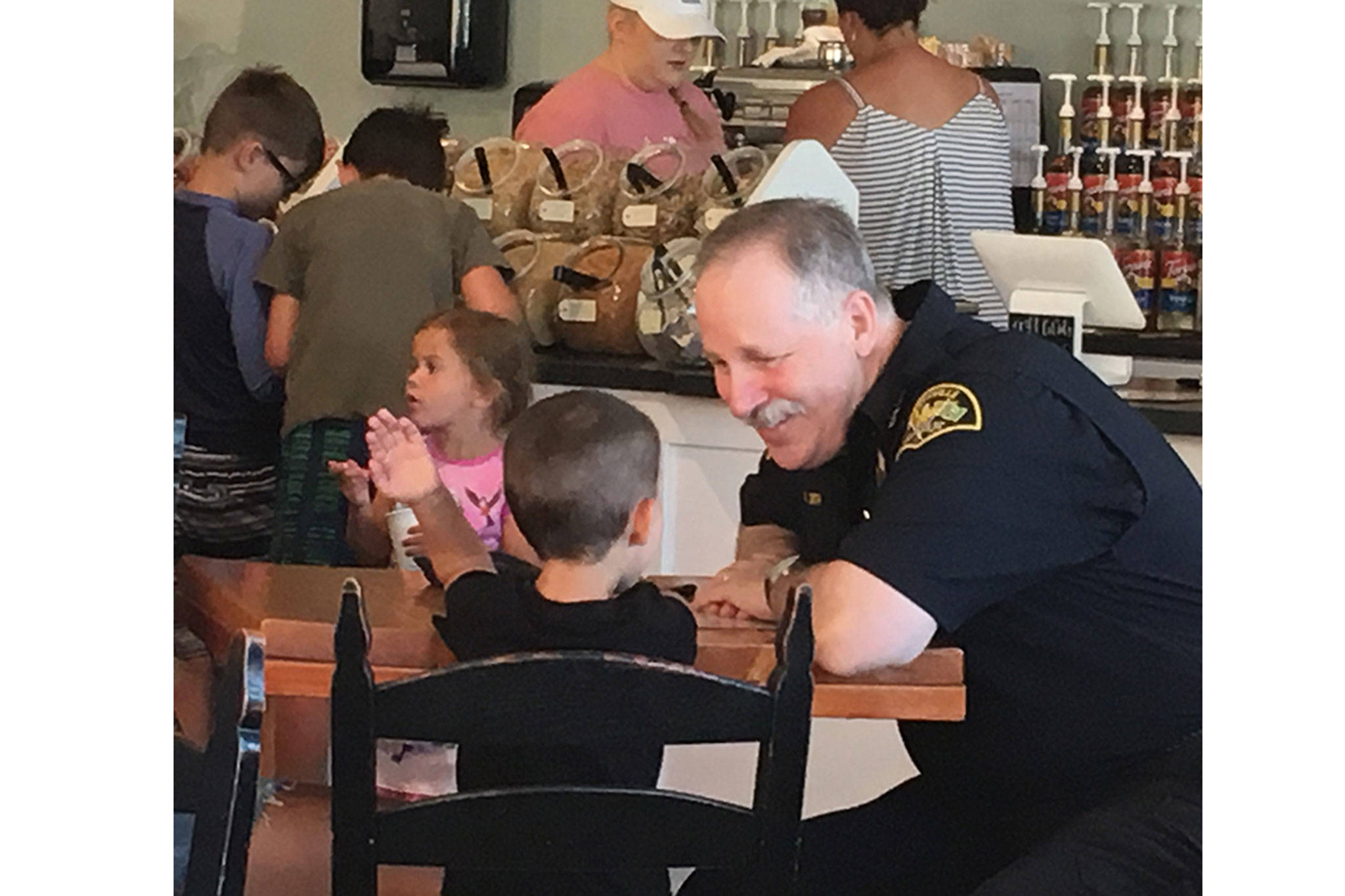 Cup of coffee with a cop