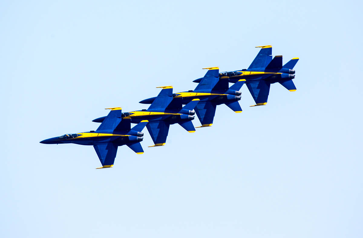The U.S. Navys Blue Angels team joined Boeings 737 Max 7 as part of the 2018 Seafair Festival weekend this summer. Photo by Craig Larsen/Courtesy The Boeing Company