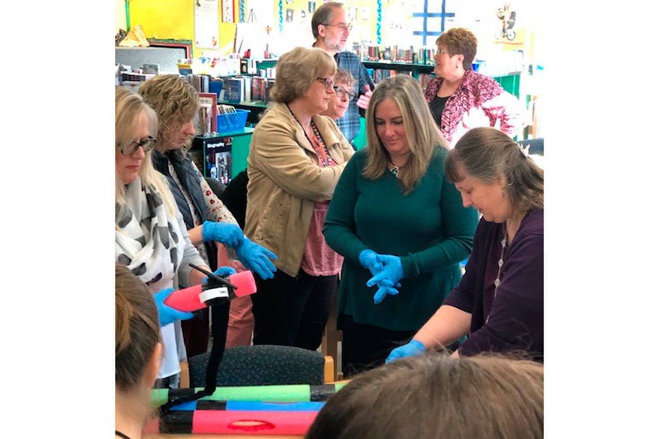 Lakewood School District employees recently attend “Stop the Bleed” training at Cougar Creek Elementary School.