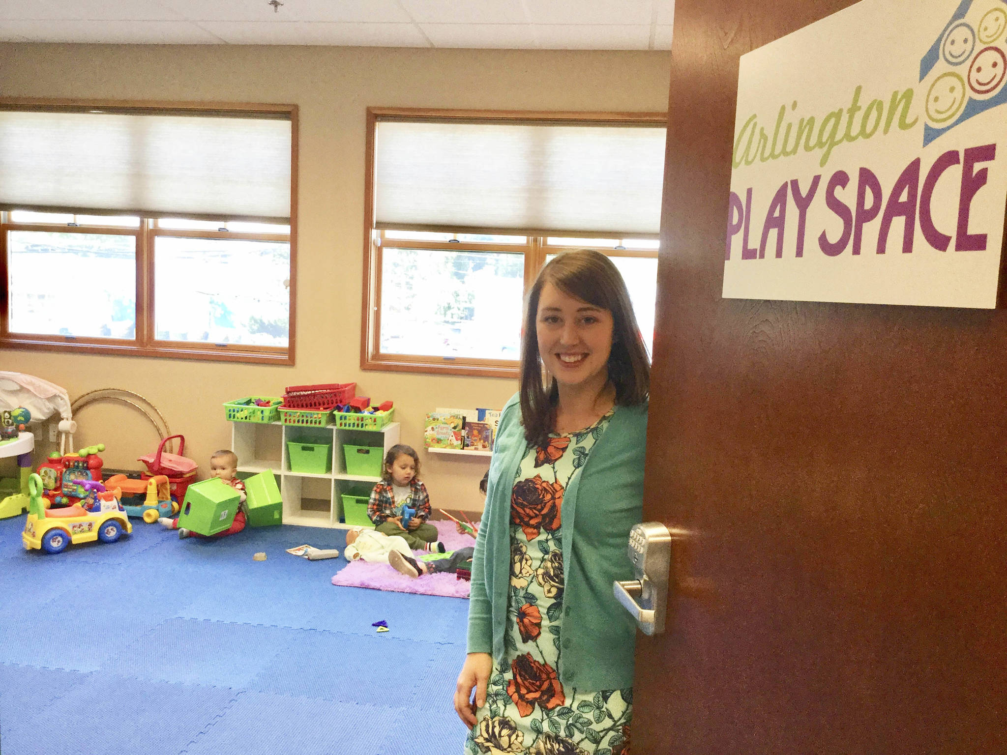Andersen opened Arlington Playspace to provide childcare for people accessing the Arlington Workspace within the Stilly Valley Collective building at 103 E. 3rd St. Also pictured, Rosalia and Giacomo Baiamonte, whose parents run their Bio-Monte Tours of Italy business from office space in StillCo, as well as a corner Caffe Italiano shop in the building.