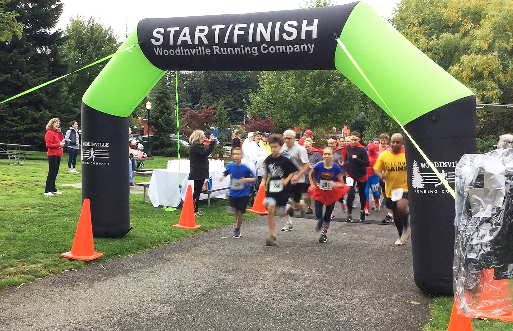 Superheroes and supporters at the starting line of last years Friendship Walk and 5K Run at Arlingtons Legion Park.