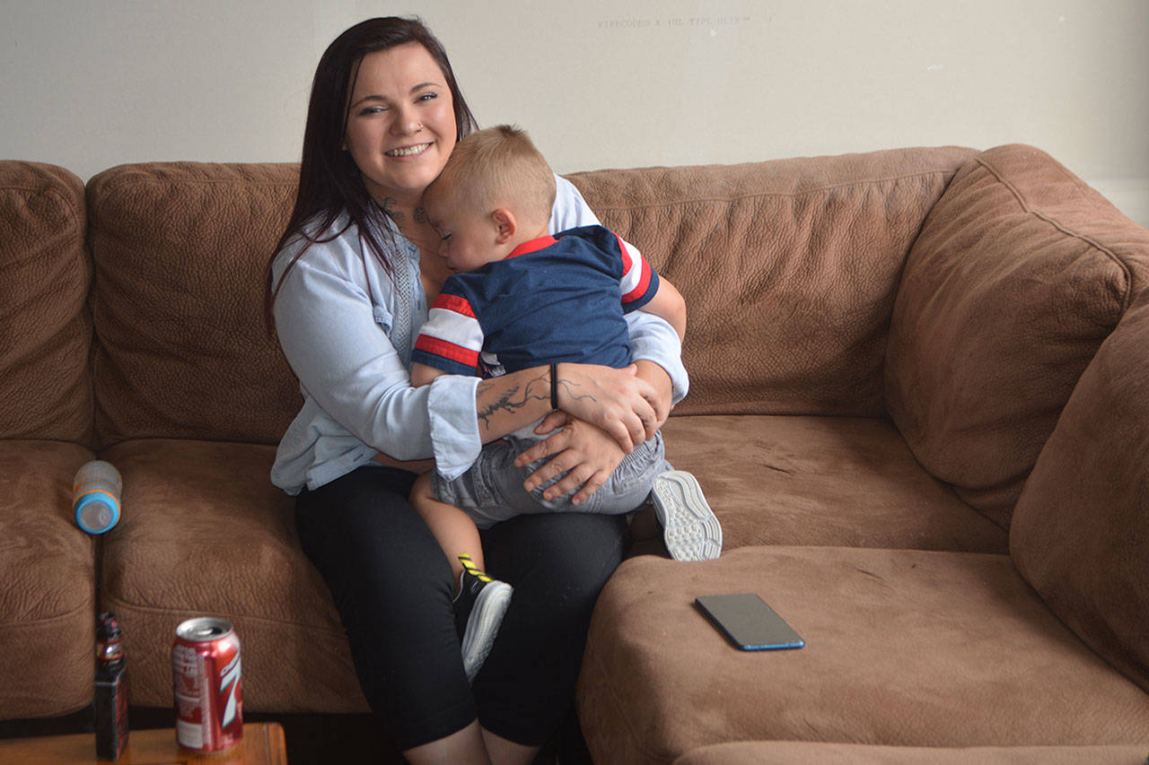 Kirstin Preheim and her son Greyson are enjoying their new home at the new Oxford House in Marysville.