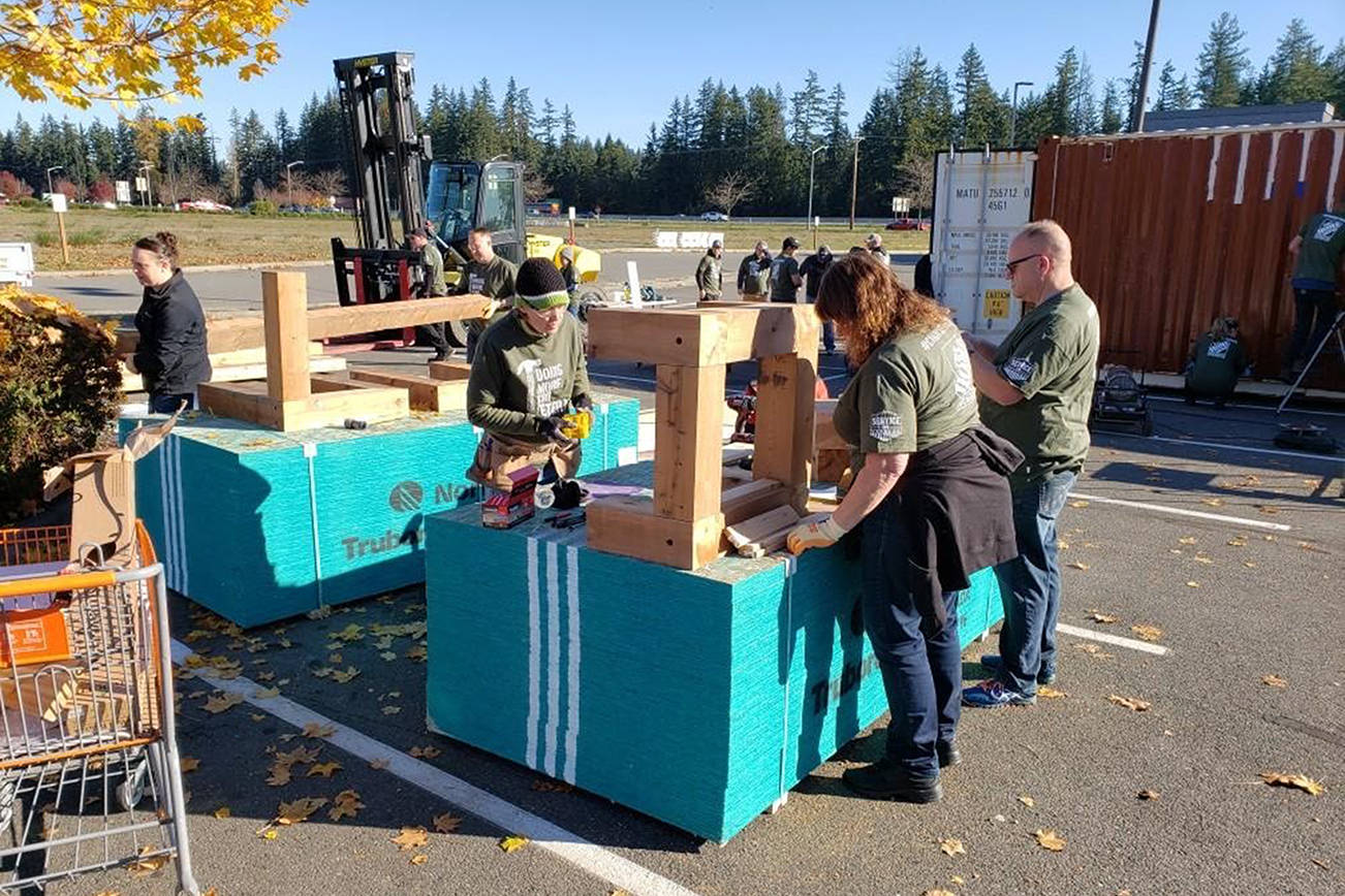Home Depot volunteers build tiny home for Marysville disabled veteran